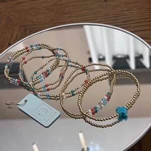 ENewton Gold, Turquoise and Coral Stack Bracelet Set